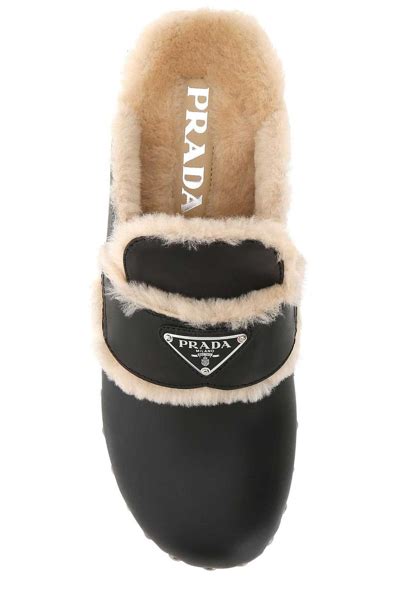 prada shearling clogs|prada moccasins women.